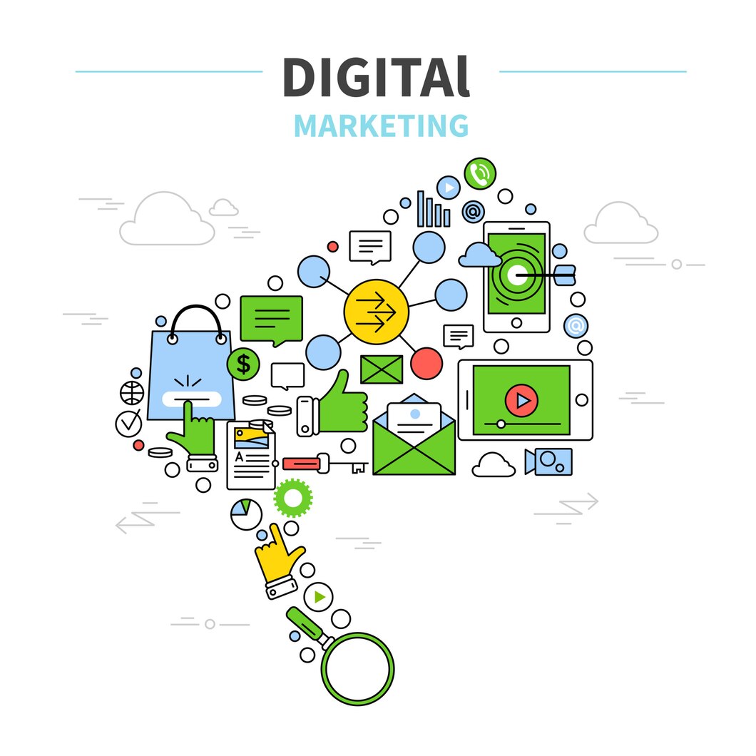 Digital marketing analytics dashboard on screen